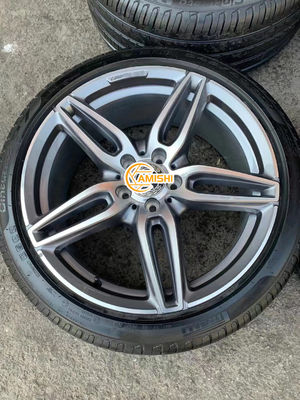 Aluminium Alloy 66.6 Hole Multi Spoke 19 Inch Mercedes Benz Rims Titanium Grey