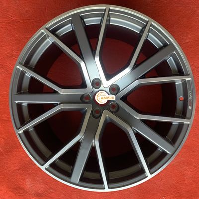 Grey 66.5 Hole 18 Inch Aluminum Rims , ET40 5 Twin Spoke Alloy Wheels